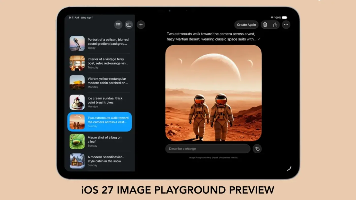 پیش‌نمایش Image Playground در iOS 27