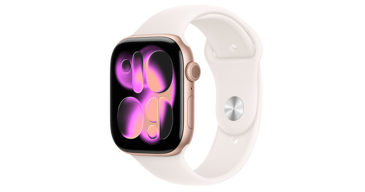 Apple Watch 11 46mm Rose Gold Al Light Blush Sport Band
